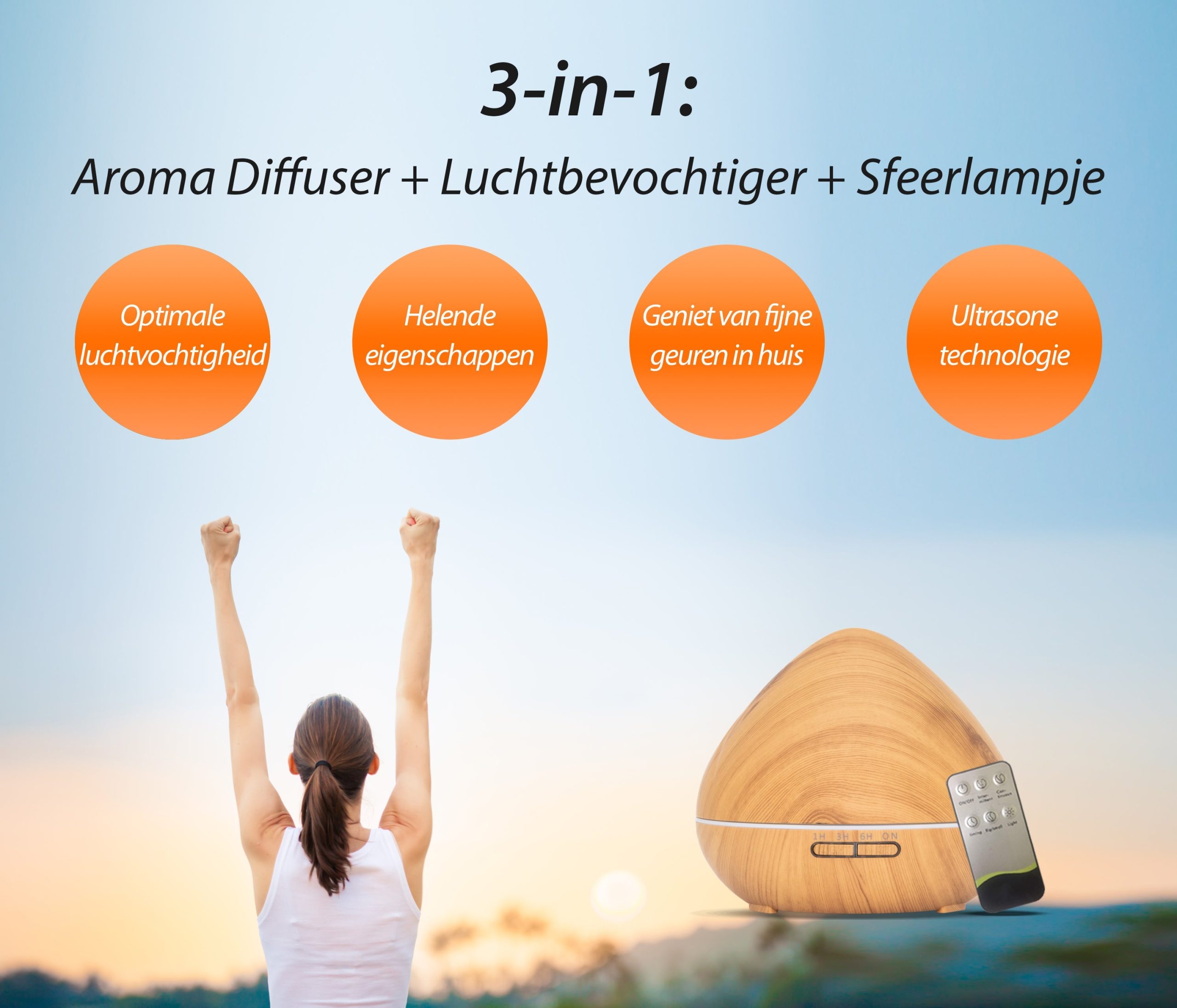 Zen aroma diffuser | licht hout - Afbeelding 3