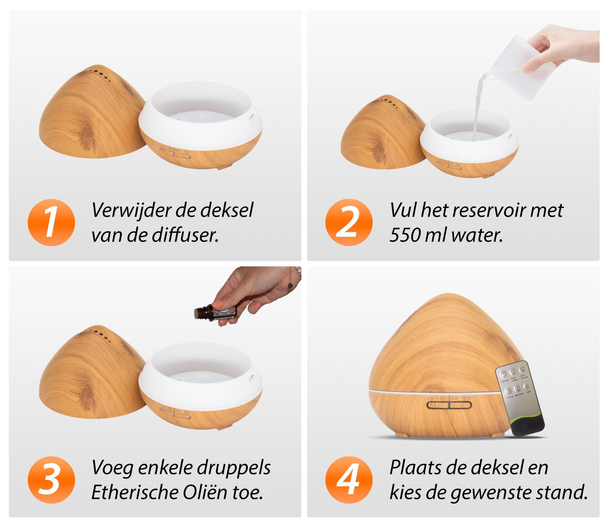 Zen aroma diffuser | licht hout - Afbeelding 5