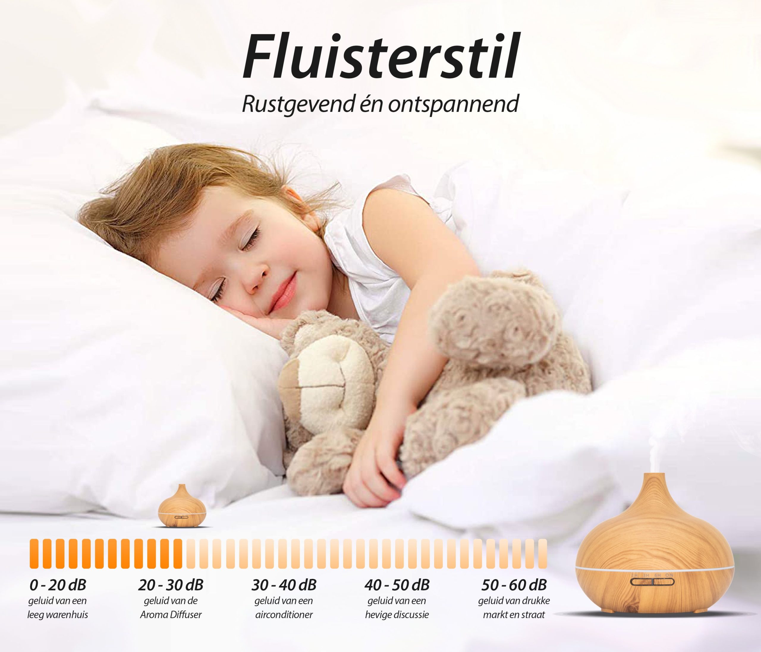 Essential aroma diffuser 550 ml | licht hout - Afbeelding 5