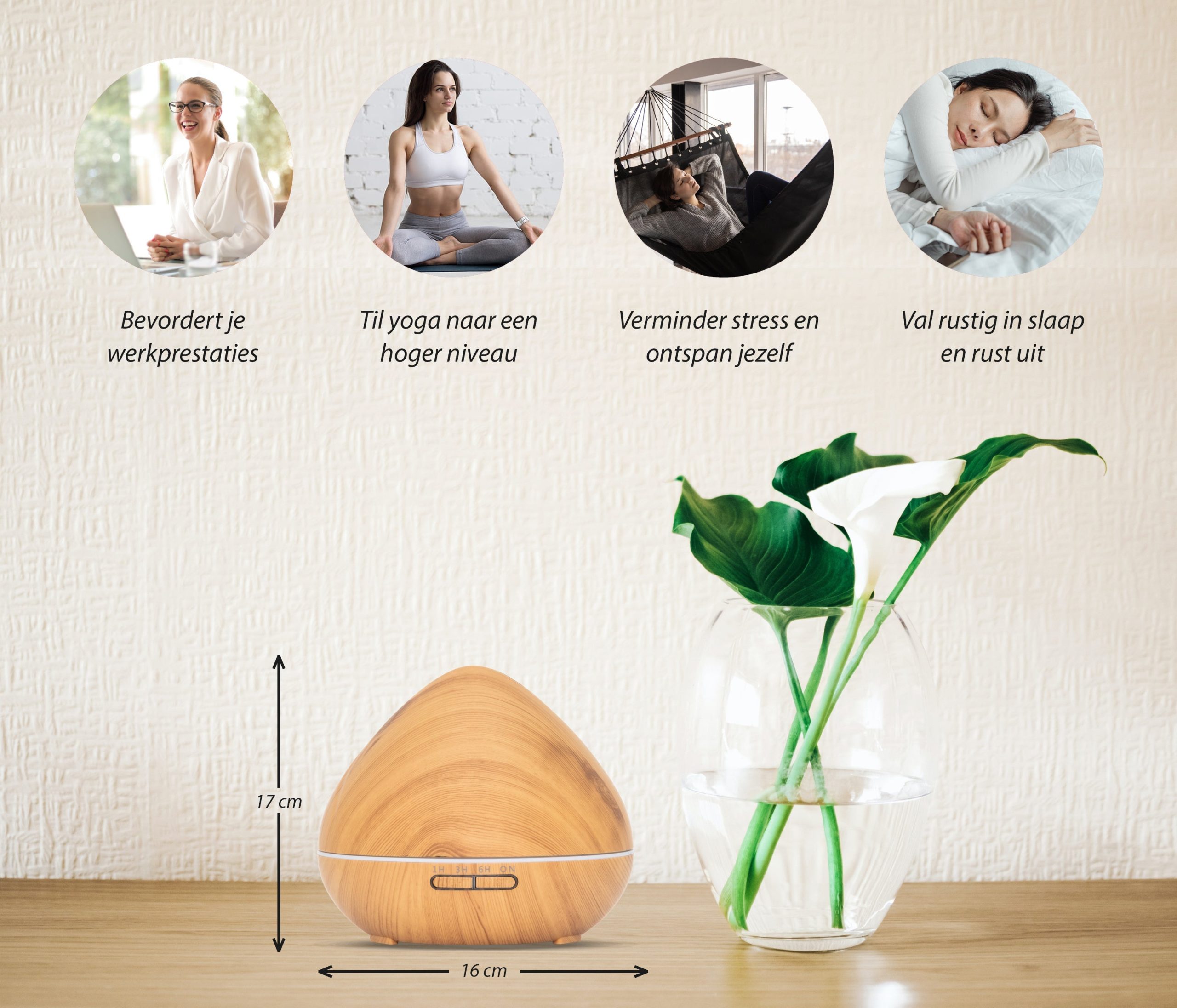 Zen aroma diffuser | licht hout - Afbeelding 7